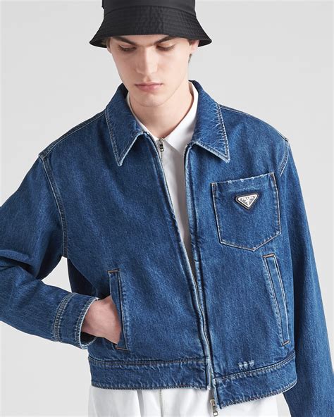 prada jacket denim|prada denim blouson jacket.